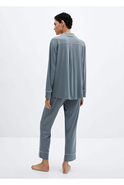 MANGO Woman Fitilli Pijama Gömleğini