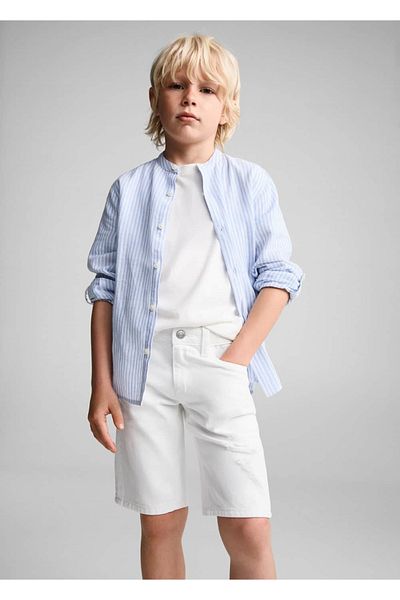 MANGO Kids Džínové bermudy – dekorativní a roztrhané