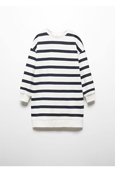 MANGO Kids Çizgili Sweatshirt Elbise