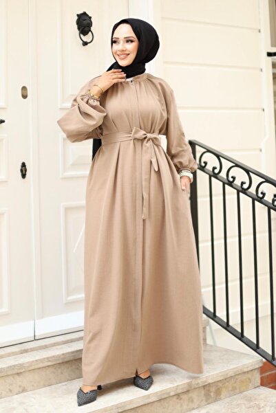 MİSSKAYLE Mink Ferace 4423 - Κρυφό φερμουάρ και λεπτομέρεια ζώνης