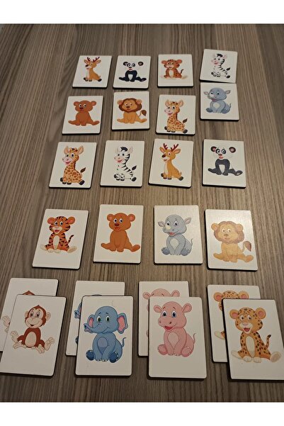 Sipylum Ahşap Zeka Kartları Eşleştirme Oyunu Ahşap PuzzleOyuncak (Sevimli Hayvanlar)