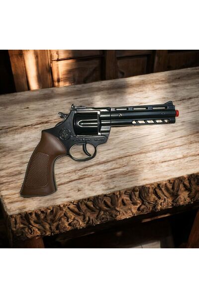 Genel Markalar KILIFLI REVOLVER METAL KAPSÜL TABANCASI 8Lİ KAPSÜL KOVBOY TABA...