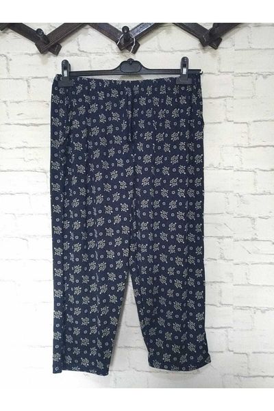 anne moda ankara Self Patterned, Full Summer, Viscose Cotton High Waist, 2 Pocket Capri Pants