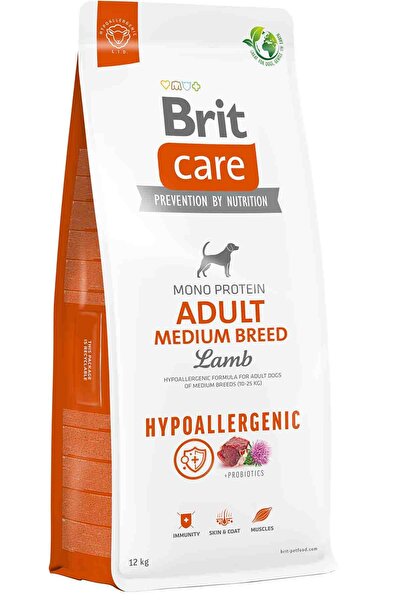 Brit Care mono protein medium adult 12kg hypoallergenic kuzu etli yetişkin kö...