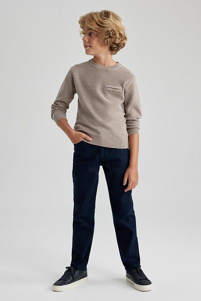 DeFacto Navy Blue Gabardine Trousers - Boy, Straight Leg, U3254a623au