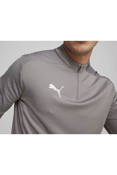 Puma Ανδρικό μπλουζάκι προπόνησης ποδοσφαίρου - 1/4 φερμουάρ, μακρυμάνικο, γκρι 65855113