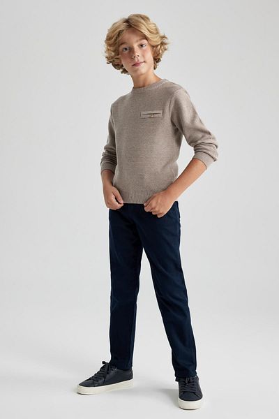 DeFacto Navy Blue Gabardine Trousers - Boy, Straight Leg, U3254a623au