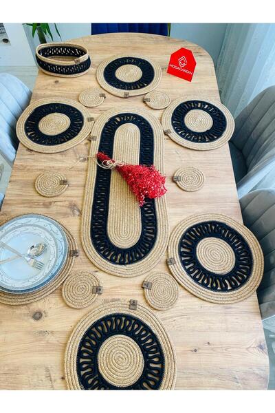 bestiva Wicker Jute Presentation Plate Coaster Supla American Service Runner Basket and Cup Holder 14 Pcs Modacardin