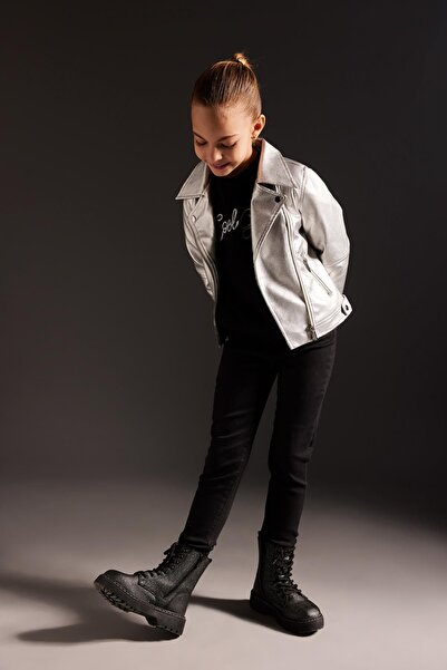 DeFacto Girl's Water Repellent Faux Leather Coat Z1352a623sp