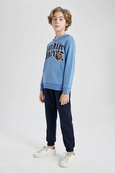 DeFacto Hooded Printed Sweatshirt and Jogger Sweatpants for Boy 2 Piece Set - B7656A824Sp