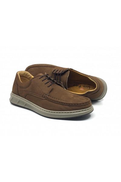 Luis Figo Orthopedic Men's Loafers - 100% Genuine Nubuck Leather, Comfortable Casual Shoes, Large Shoes 40-48