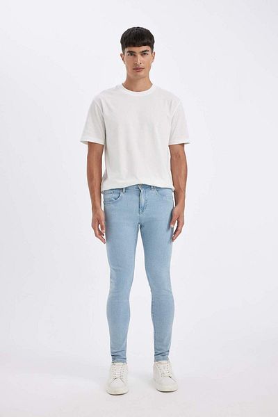 DeFacto Džínové kalhoty Super Skinny Fit s normálním pasem – Extra úzké nohavice A6942ax23au