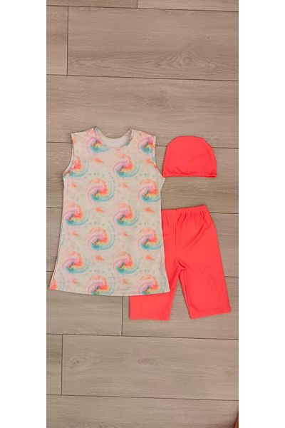 Bilge Trend 3-Piece Hijab Swimsuit Set for Girls - Top, Bonnet, Leggings