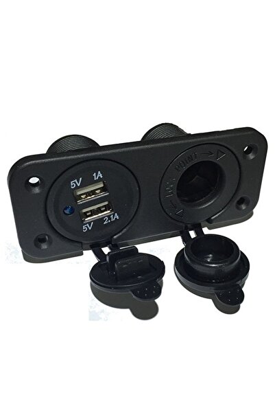 Genel Markalar Marin 2'li Usb Soketi Şarj Soketi 12v- Usb Ve Şarj Siyah Renk ...