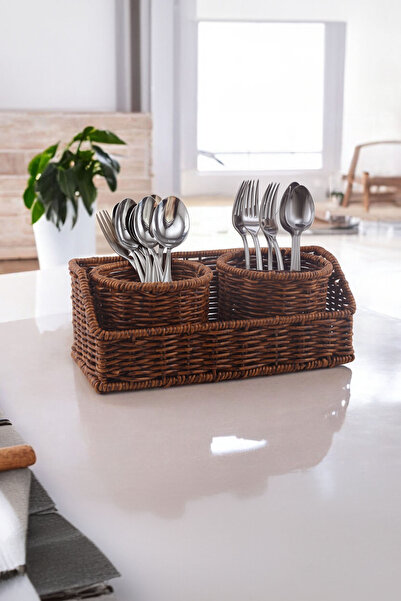 Vadi مربع من الخوص الروطان - منظم مكون من جزأين