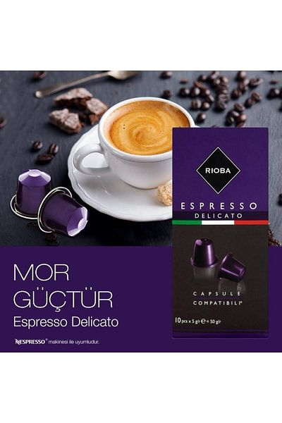 Rioba Capsule Coffee Espresso Delicato 11pcs Capsule Coffee Harmony of Espresso and Cocoa