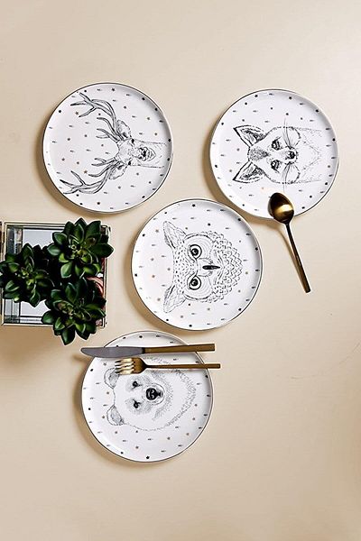 Porland Forest Cake Plate 4 Pieces 20 Cm