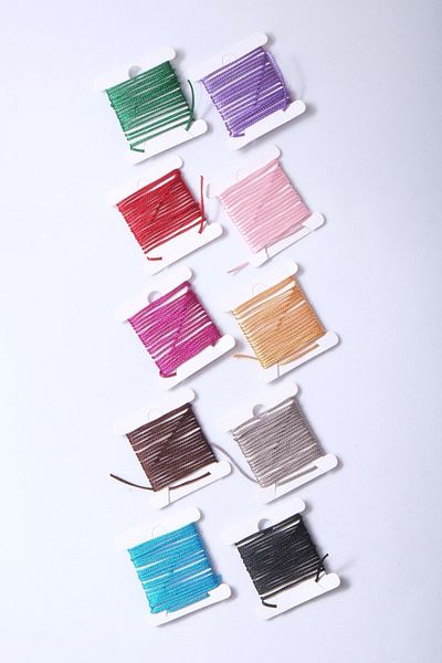 Eskişehir hobi sanat Κολιέ με βραχιόλι μακραμέ 10 μέτρων - 1 mm 10 χρώματα λεπτό σχέδιο κορδόνι αλεξίπτωτου