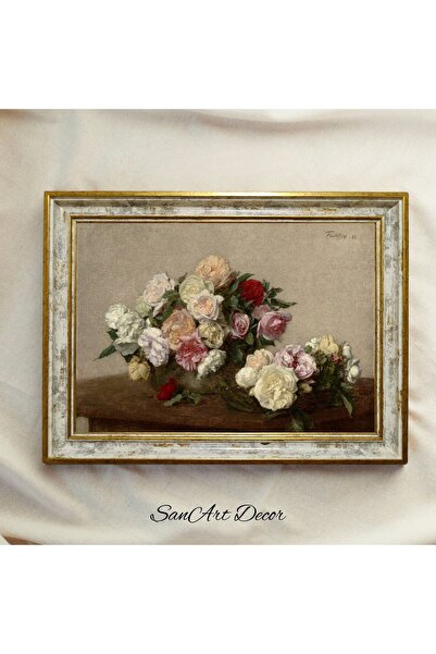 Sanart Pictură vintage cu rame, pictură în ulei, pictură înrămată, decor arti...