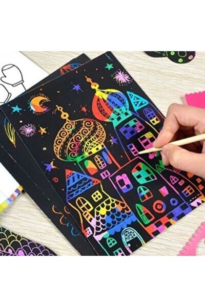 Art Tone Scratch Note Sihirli Defter Düz a6 + Kazı Tahtası