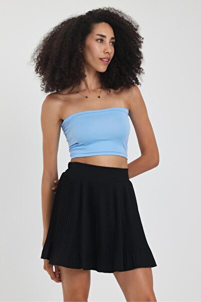 The Base Γυναικείο Baby Blue Scuba Strapless Crop Top