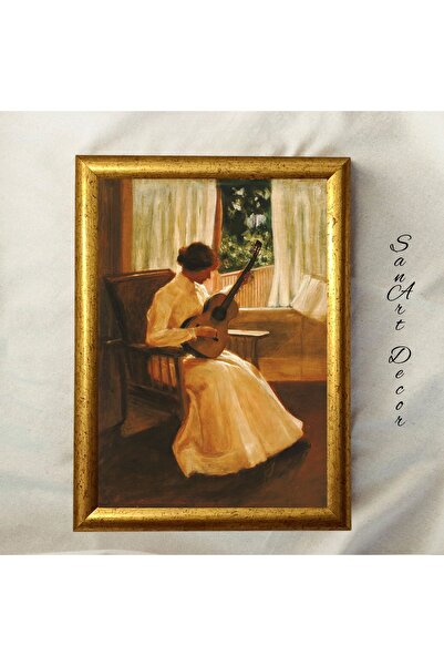 Sanart Vintage ζωγραφική με κορνίζα, ελαιογραφία, ζωγραφική με κορνίζα, καλλιτεχνική διακόσμηση, ζωγραφική μουσικής