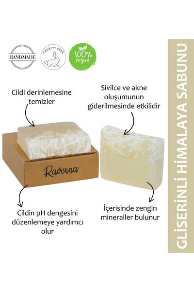 RAVENNA Doğal El Yapımı Gliserinli Himalaya Tuzlu Sabun.