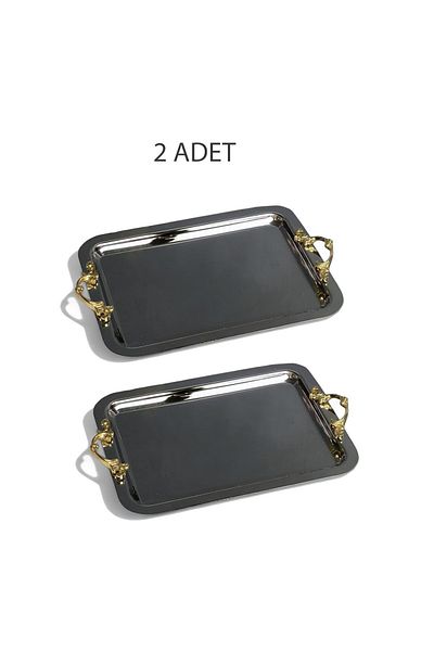 EVSTYLE Ασημένιος Διπλός Ορθογώνιος Δίσκος