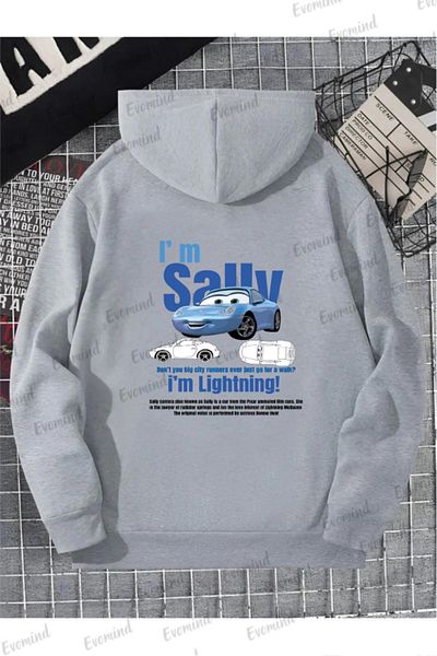 Evomind Car Printed Unisex Blue Kids and Adult Sweatshirt