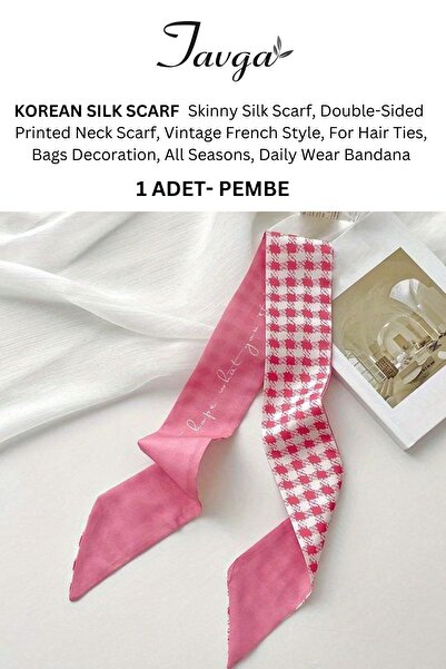 TAVGA Vintage Hair Band Silk Scarf İnce Fular ve Saç Bandı Bandana