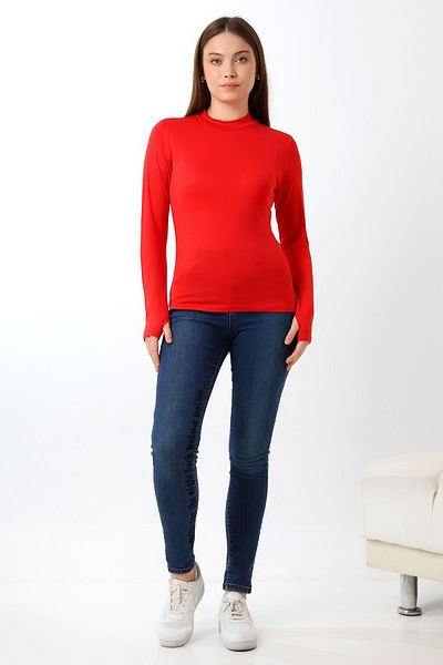 Endies Red Women's Body 21756 - Finger Detailed