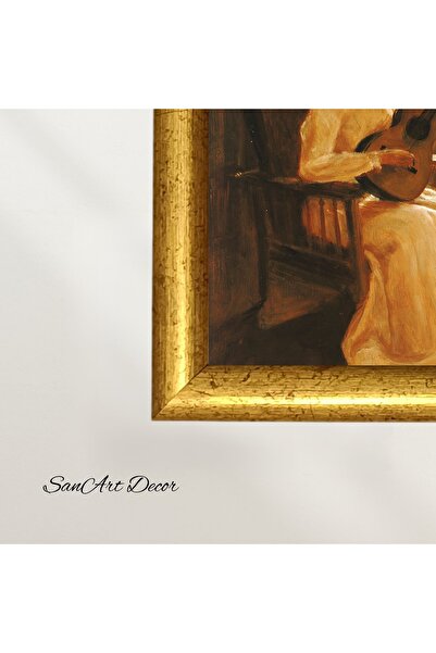 Sanart Vintage ζωγραφική με κορνίζα, ελαιογραφία, ζωγραφική με κορνίζα, καλλιτεχνική διακόσμηση, ζωγραφική μουσικής