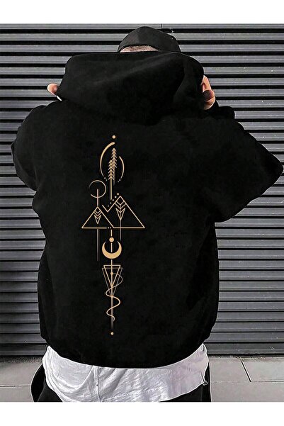 ZEMLİYA Φούτερ Unisex Oversize Μαύρη κουκούλα