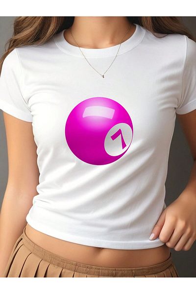 Bengi Clothing Λευκό εμπριμέ γυναικείο Crop Top - Y2k κοντομάνικη μπλούζα