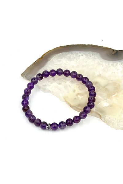 GÜMÜŞ VE TAŞ EVİ 6 mm Amethyst Bracelet