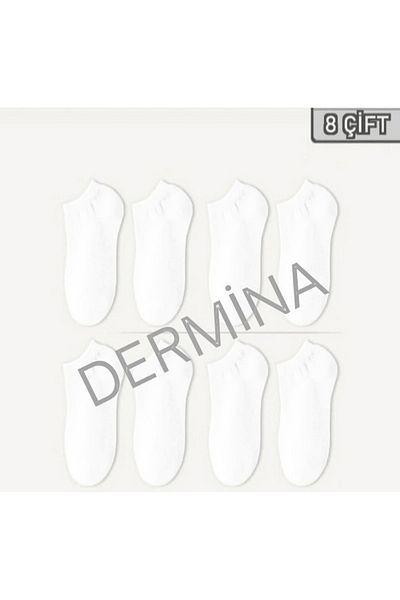 DERMİNA 8 Ζεύγη Λευκές κάλτσες μποτάκι
