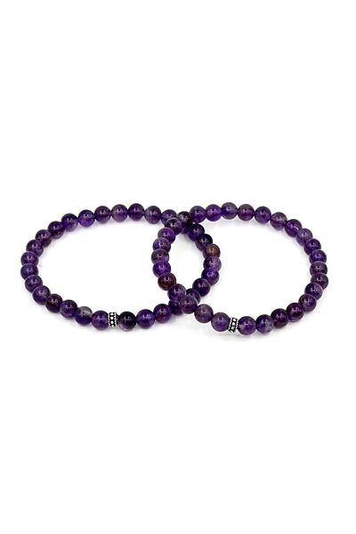 GÜMÜŞ VE TAŞ EVİ 6 mm Amethyst Bracelet