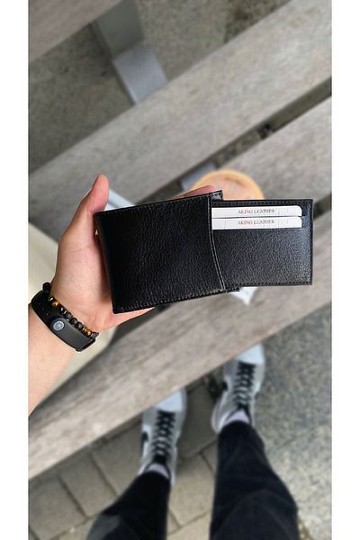 AKING Genuine Leather Horizontal Wallet Card Holder with Extra Card Holder