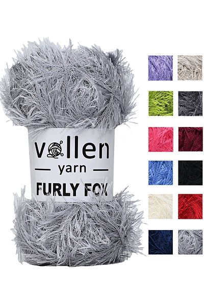 vollen yarn Ζακέτα Furly Fox Grey πλεκτό κορδόνι - Τρίχες, βελούδινο και γενειάδα, κουβέρτα και σχοινί σφουγγαρίστρας