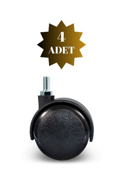 DSYapıAksesuar 8mm Vidalı Masa Tekeri Sandalye ve Koltuk Tekeri 50mm(4 ADET)(...