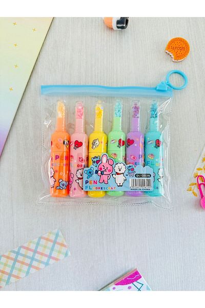 YEŞİL KIRTASİYE BTS Set of 6 Highlighters