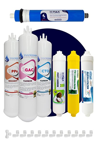 H-MAX Reverse Osmosis System 80 Gpd Membran 14 Aşamalı Üstten Çift Çubuklu 7 ...