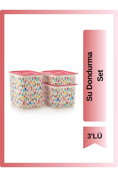 Tupperware Water Ice Cream Set 3 Pieces 500ML, 1.3L, 2.1L