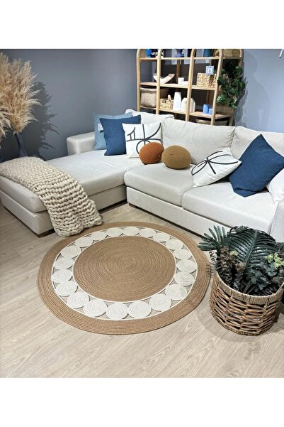 Generic Brand wicker jute rug hand knotted carpet rug washable double sided r...