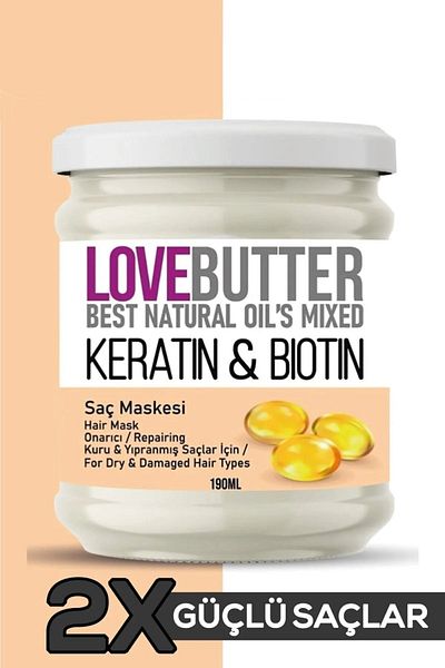 LOVE BUTTER Keratin & Biotin Repair Hair Mask for Dry and Damaged Hair 190ml