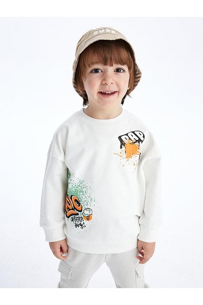 LC Waikiki Baby Boy - Crew Neck and Printed Long Sleeve Sweatshirt
