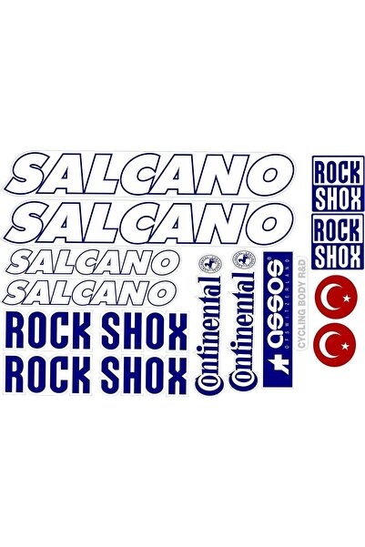 monero Salcano Bisiklet Yazısı A4 Sticker Set Mavi