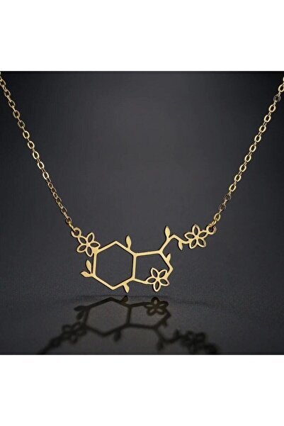 MARKET OF UNİVERSE Kadın 925 Ayar Gümüş Mutluluk Hormonu Serotonin Kolye