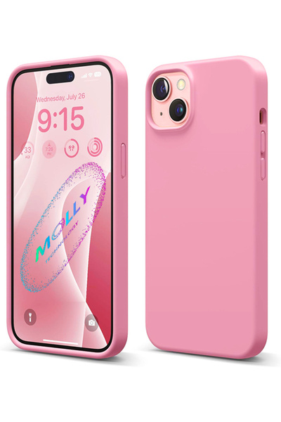 Molly iPhone 13 MİNİ İçin Pamuk Şeker Liquid İçi Kadife Silikon Kılıf