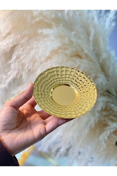 zucace Altın Renk Dövmeli 6'lı Çay Tabağı